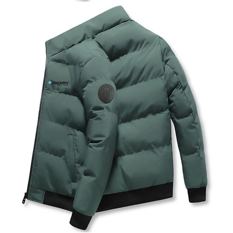 Men's winter branded pattern coats, outdoor warm cotton padded jackets, casual zipper coats