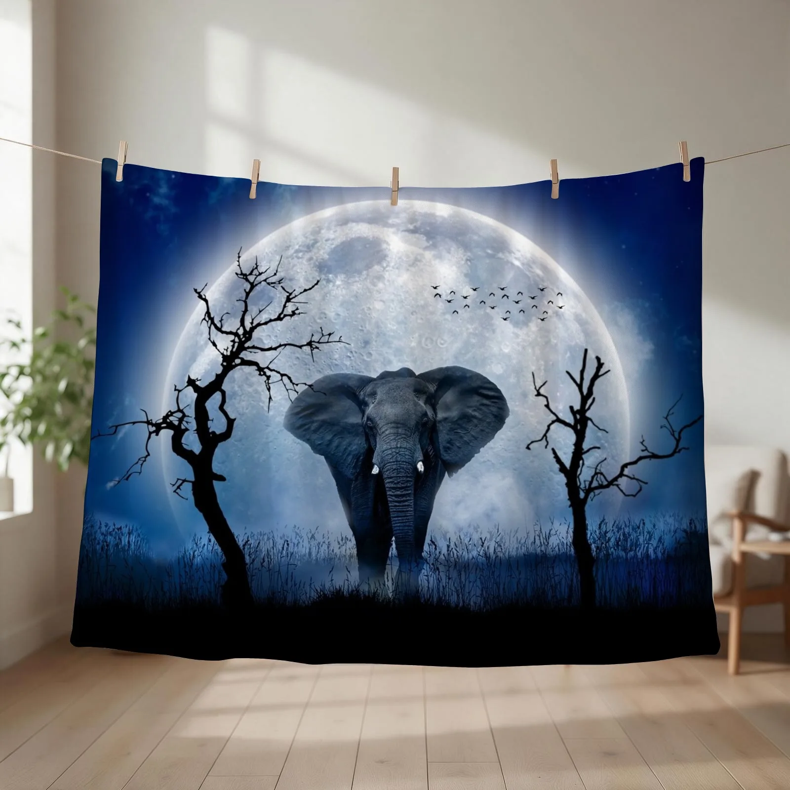 SWAMP ELEPHANT Throw Blanket couch cozy soft plush fuzzy picnic outdoor blanket