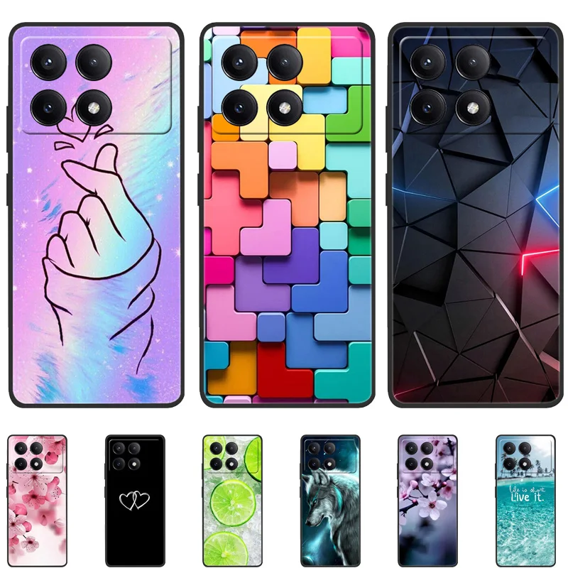 Phone Case For Poco X6 Pro 5G Cases Soft Silicone Cover For Xiaomi PocoX6 Pro X6Pro Fashion Case Poco X6 PRO Protector Shells