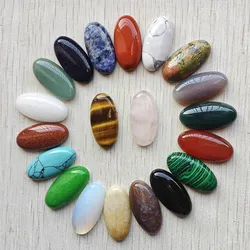 Fashion Mix natural Stone oval cabochons beads diy Jewelry accessories making 15x30mm Wholesale 20pcs/Lot fast shipping