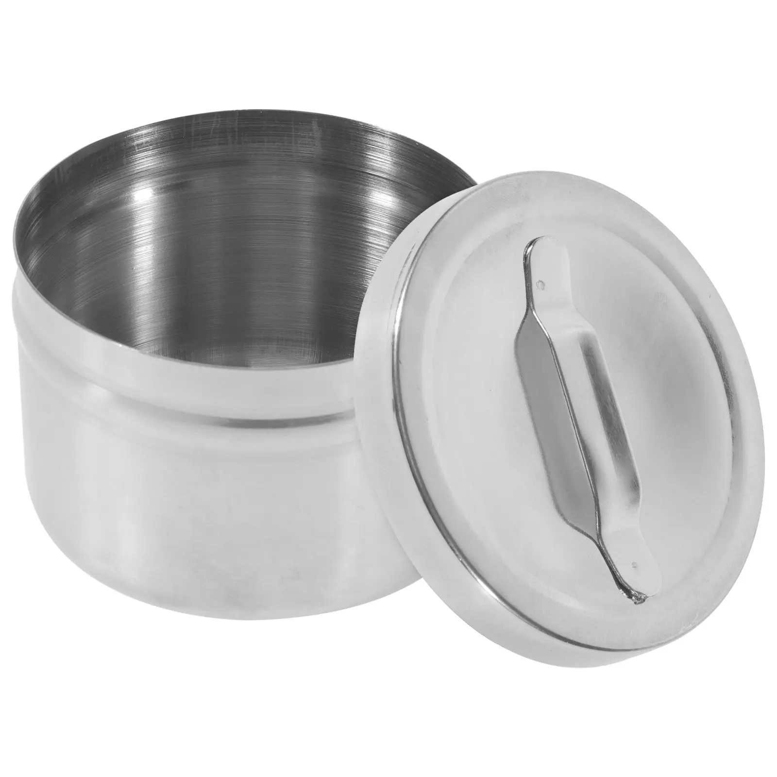 Stainless Steel Alcohol Container Cotton Storage Holder with Tight Seal for Laboratory Teaching Scientific Research