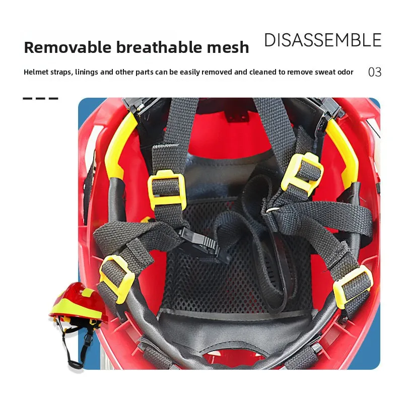 Fire Rescue F2 Rescue Helmet, Goggles, Emergency Helmet with Light Card Can Be Equipped with Flashlight view 4