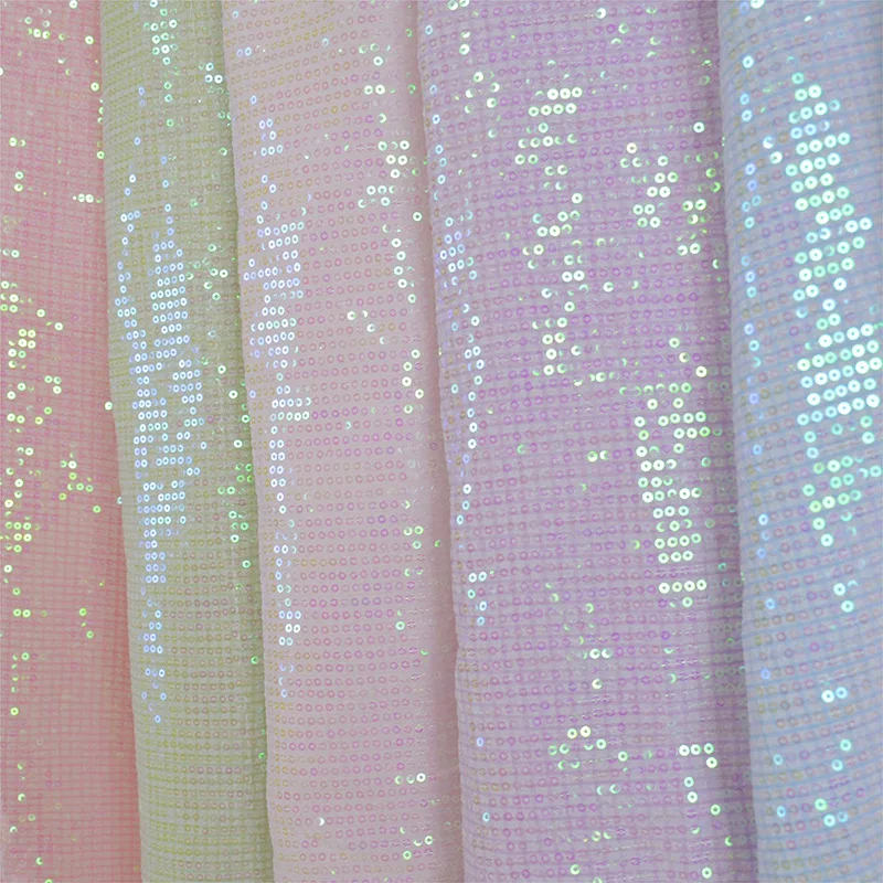 High-Density Glitter Embroidered Sequin Fabric Christmas Wedding Decoration Dress Handbag Accessories Trimming Cloth Material