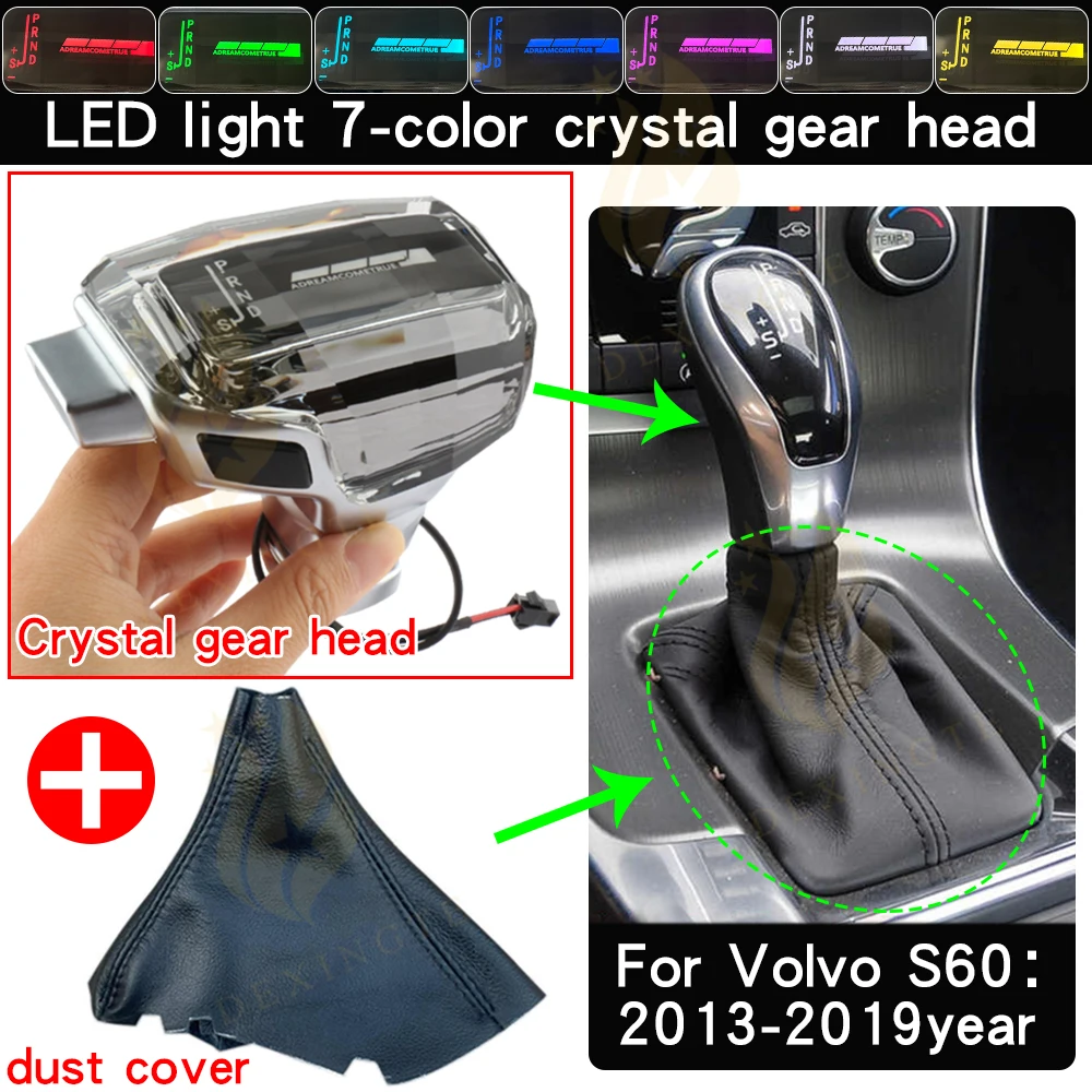 

For Volvo S60 gear lever 2013-2019 shift leather automatic transmission gear shift knob gear position dust cover equipment boot