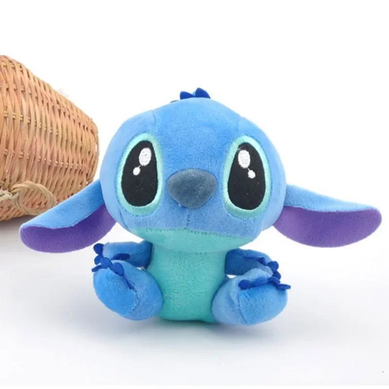 10cm Disney Lilo & Stitch wypchane lalki zwierzęta pluszowe figurka zabawkowa Anime do torby samochodu dekoracji wisząca laleczka zabawki na prezent