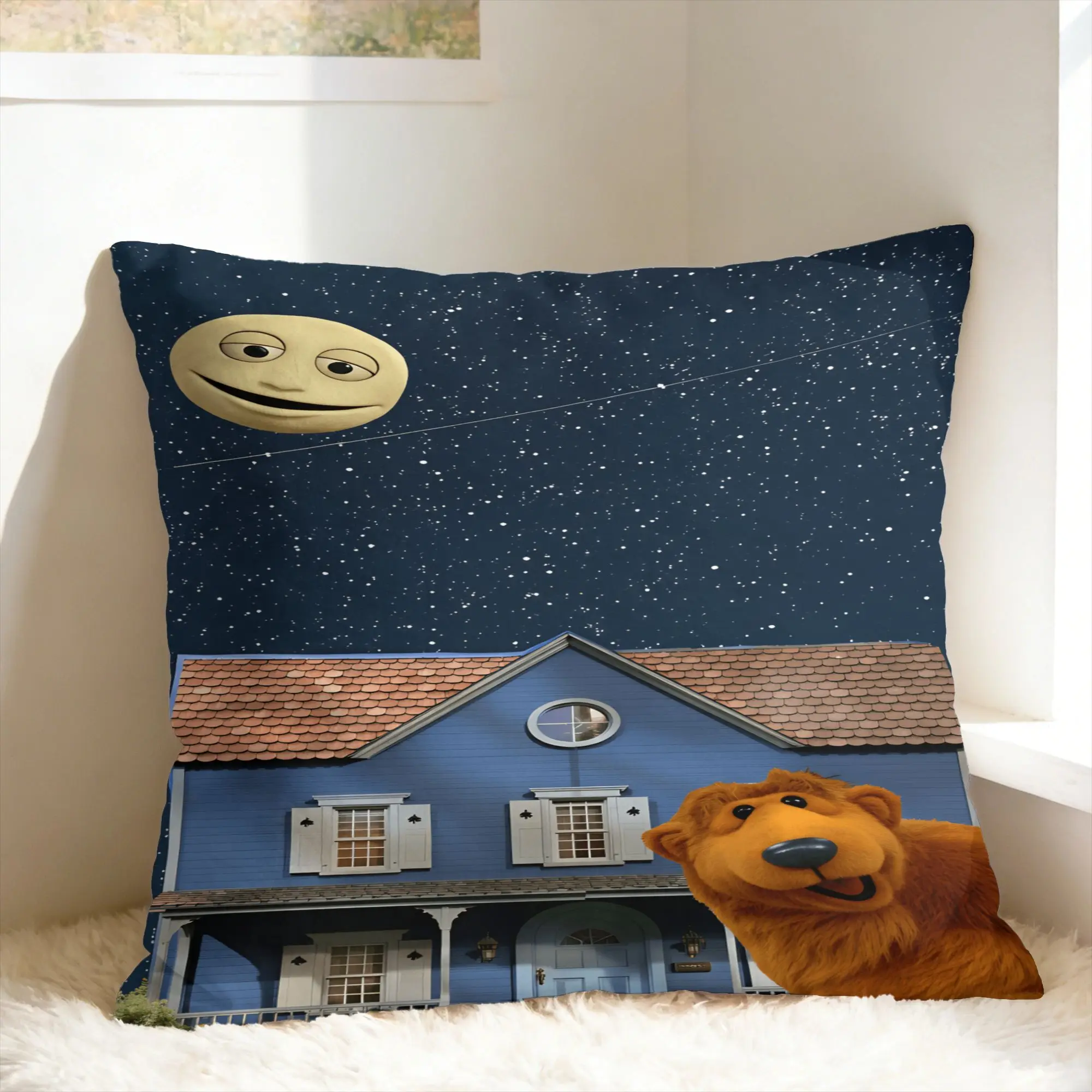 Tutter- B-Bear In The Big Blue House Pillow Case  Graphic Pillow Cover Cute Funny Pillowcases For Living Room Bed Chair