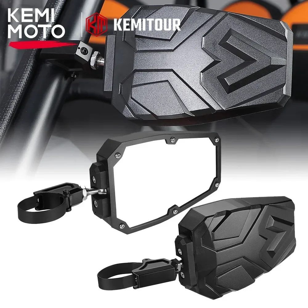 

KEMIMOTO 1.5-1.875" UTV Side Rearview Mirrors Compatible with Polaris RZR 1000 For Can-am X3 For Cfmoto For John Deere