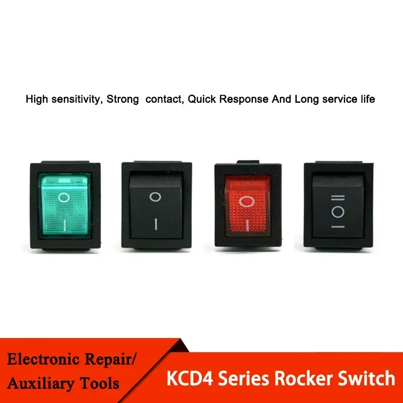 KCD4 Rocker Switch ON-OFF/ON 2/3 Position 4PIN / 6PIN Electrical equipment With Light Power Switch Switch 16A 250V/20A 125VAC