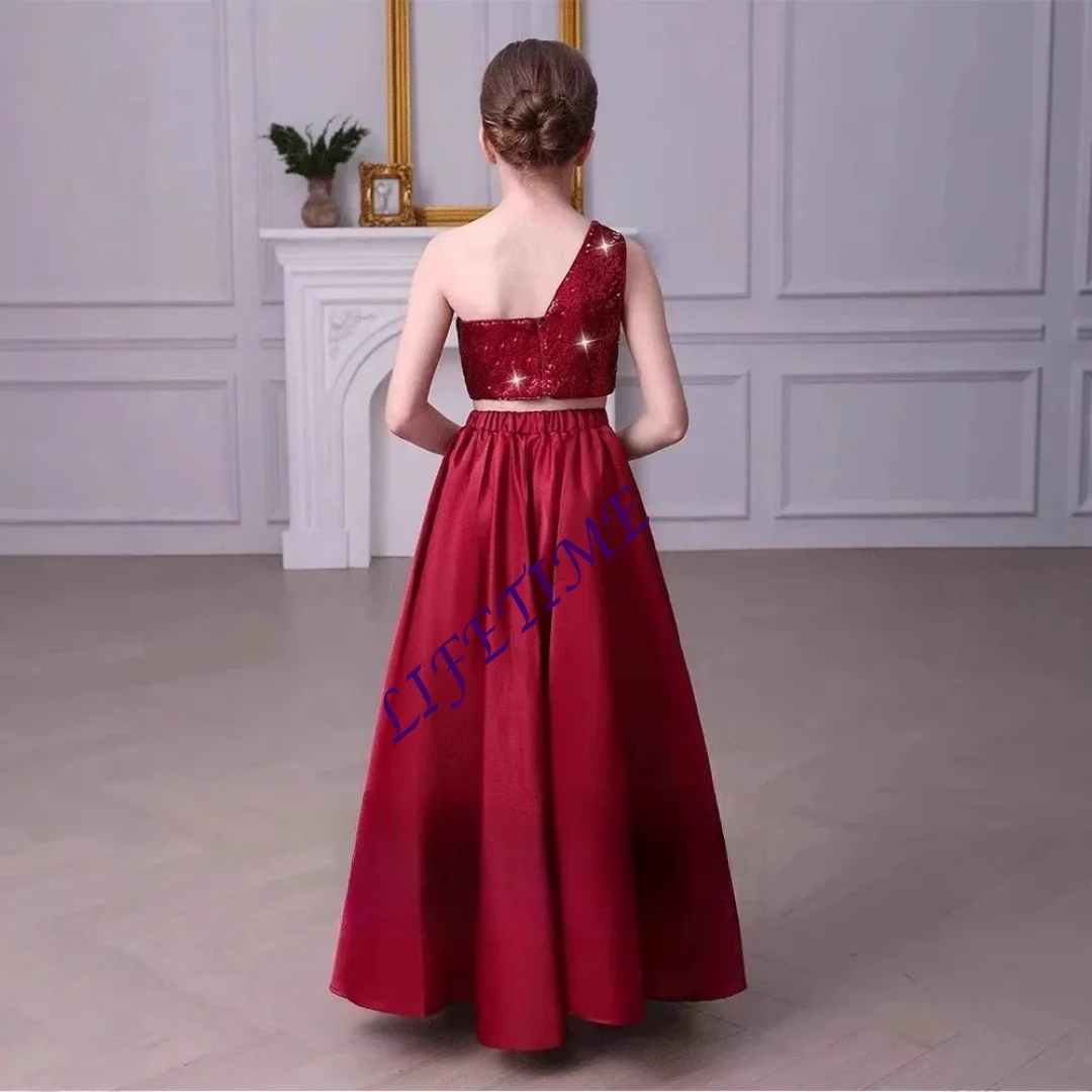 

Серо-синее платье с цветочным узором для девочек по индивидуальному заказу на свадьбу, плиссированные пышные платья с рукавами 3/4, детские платья для дня рождения, первого причастия