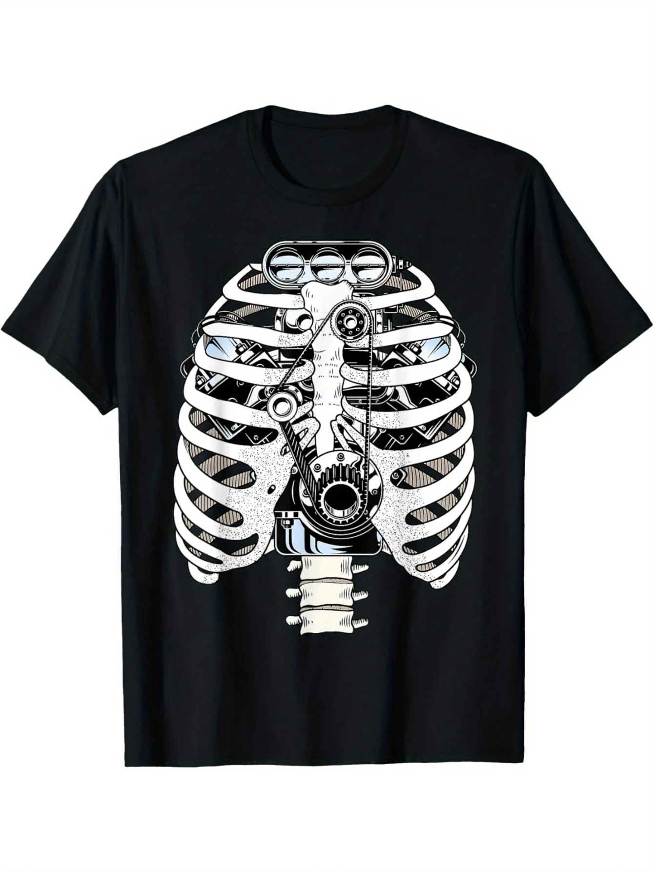 

Funny Cardiac Power Engine Sternum Graphic T-Shirt 100% Cotton O-Neck Short Sleeve Summer Casual Mens T-shirt Streetwear