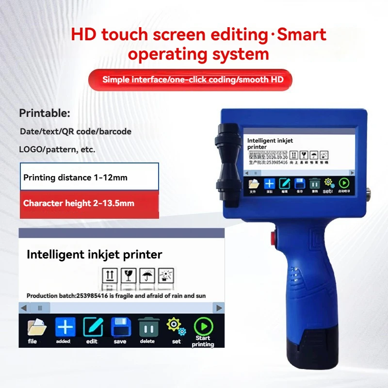 P1513.5mm label printer bar code batch number date logo expiration date handheld ink jet printer suitable for multiple languages