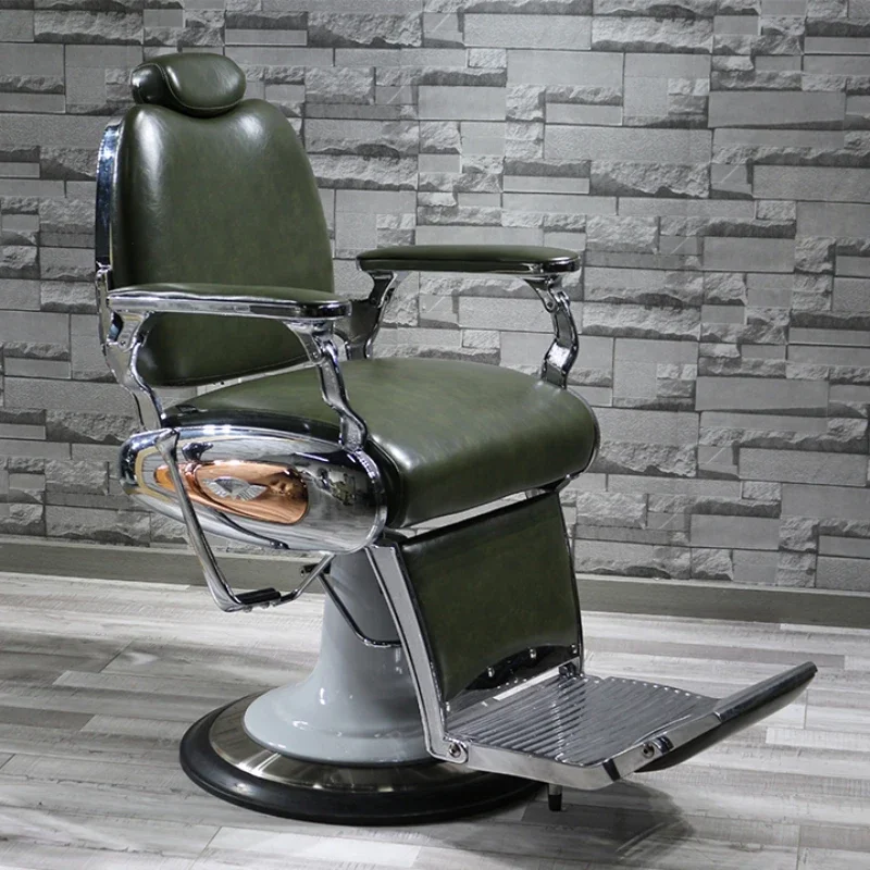 

Retro Barbershop Hair Chair Recliner Luxury Barber Chairs Stylist Spa Hairdressing Barber Comfort Chaise Salon Furniture QF50BC