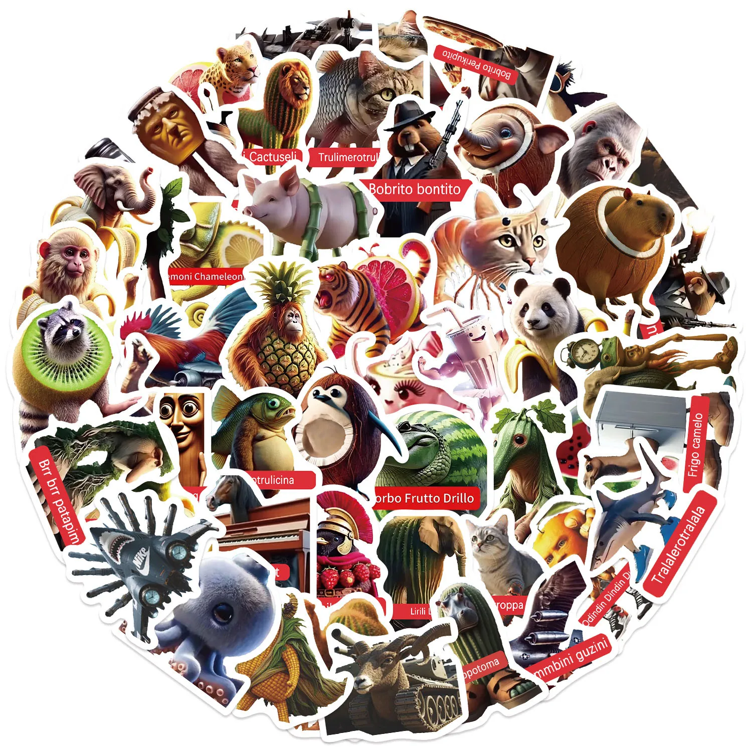 

10/30/60PCS AI Creative Art Tung Tung Tung Sahar Sticker DIY Phone Laptop Luggage Skateboard Graffiti Decals Fun for Kid Toys