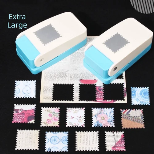 Imagen 1 del producto Máquina de estampado de sellos hecha a mano, punzón de borde de sellos artesanal de corte Rectangular en relieve con forma de sello Extra grande