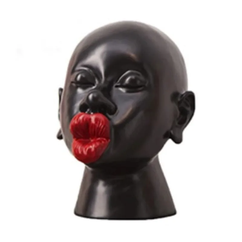 

Ornament Big Red Lip Creative Home Model Room, Art Sculpture Resin Ornament