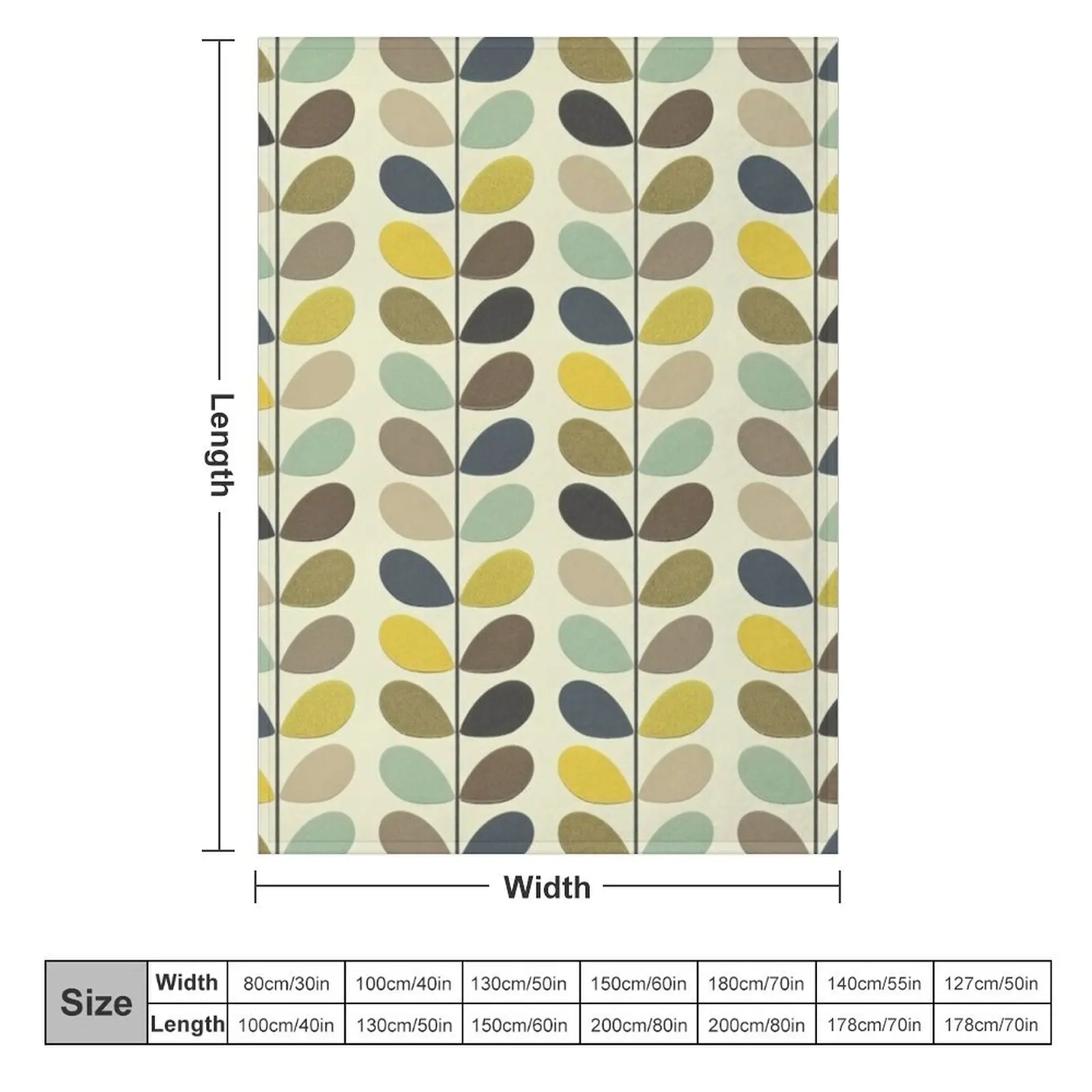 orla kiely colorful multi stem flowers,kiely pattern, orla kiely abstract flowers Throw Blanket Beach Blankets