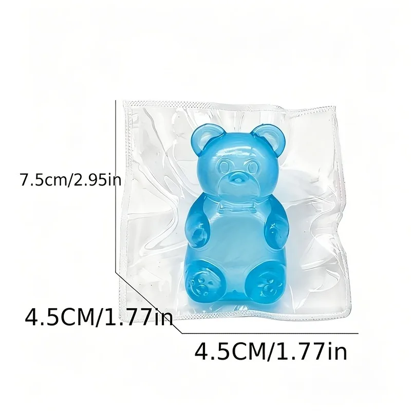 Transparent Clear Bear Squishy Soft Squeeze Toy Stress Relief Fidget Toy Stretchable Cartoon Bear Sensory Decompression Gift image 2