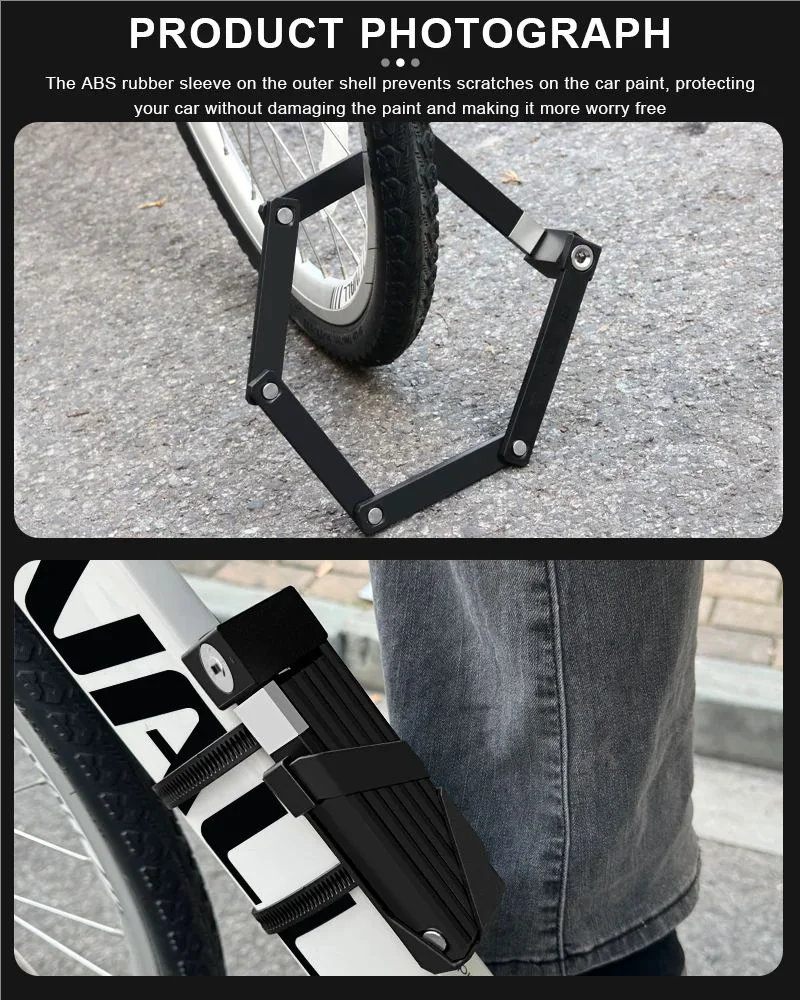 Radfahren Kettenschlösser, faltbares Fahrradschloss, tragbar, hohe Sicherheit, Diebstahlschutz, MTB, Fahrrad, Roller, elektrisch – Detail 9