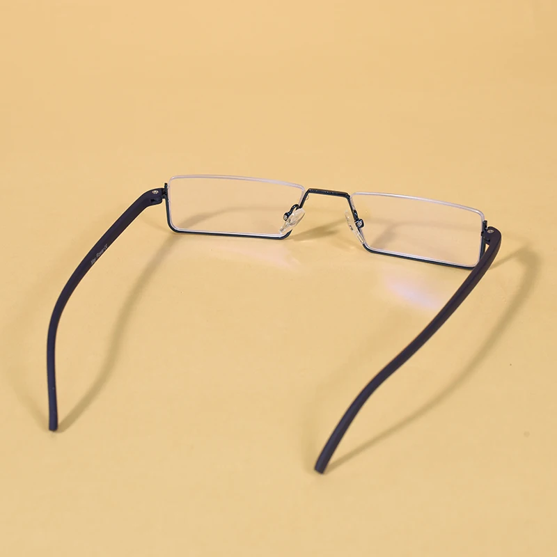 Metall Anti-Blau Licht Lesebrille Männer Halb Rahmen Brillen Männlichen Brillen Mit Fall + 125 + 175 + 225 + 275 + 300 + 350 – Detail 21