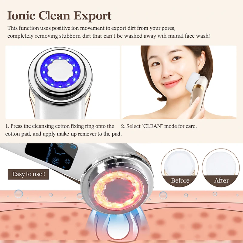 Microcurrent Lifting Beauty Device Photon Rejuvenation with Constant Temperature EMS Vibration Heating Pore Cleansing Skin Care