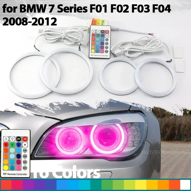 Remote Control Angel Eyes LED Cotton RGB 16-Color Ring Kit for BMW 7 Series F01 F02 F03 F04 730d 740d 740i 750i 760i 2008-2012