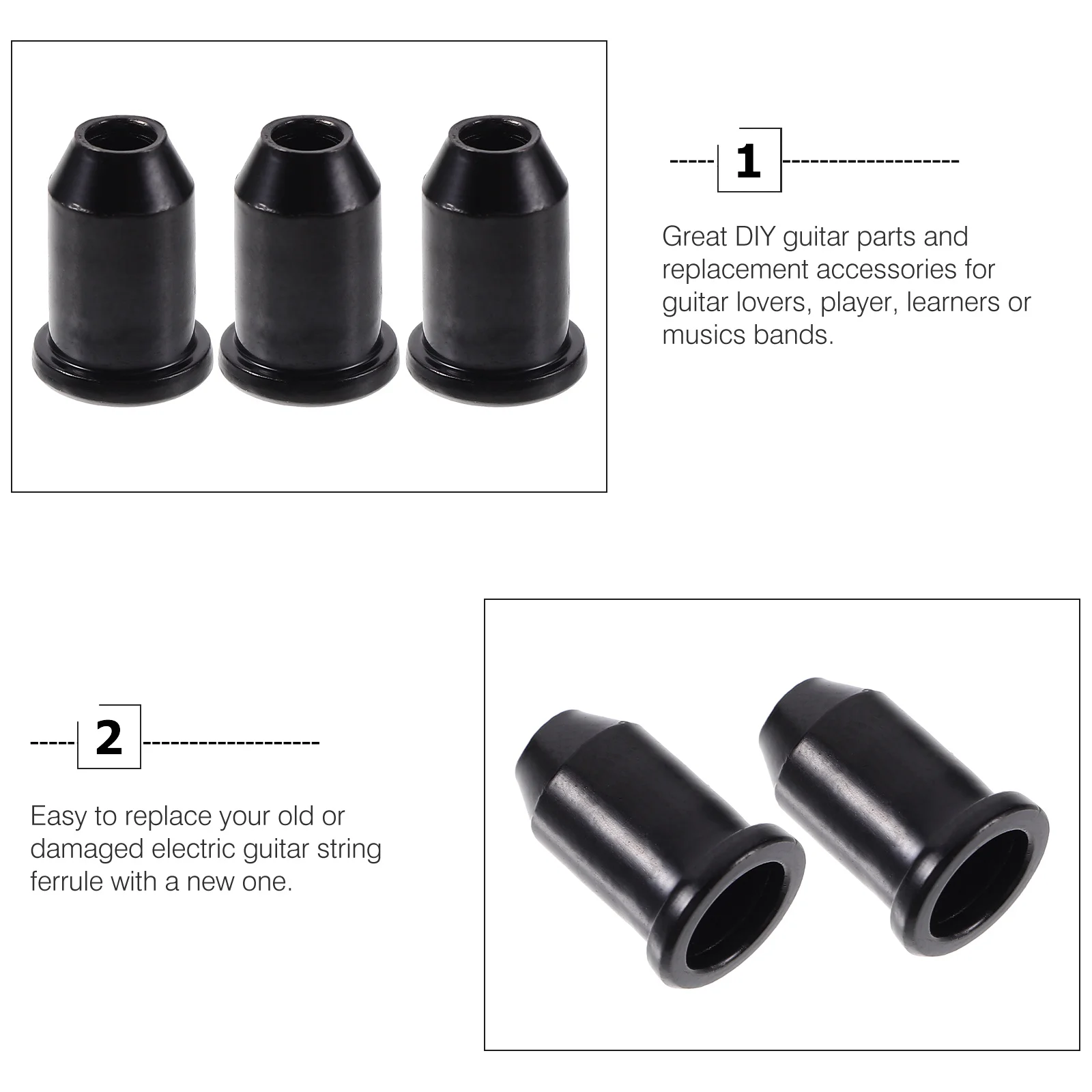 

1Set Electric Guitar String Caps Durable Mounting Buckles Replacement Accessories for String Through Body Repair and Sound