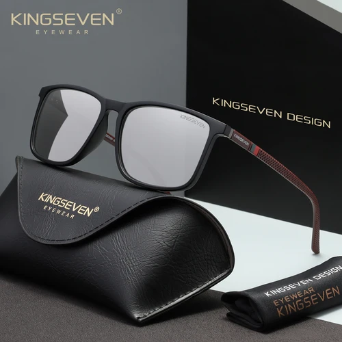 Imagen 1 del producto KINGSEVEN, gafas de sol polarizadas a la moda para hombres y mujeres, protección UV400, gafas de pesca rectangulares Casaul, gafas clásicas para conducir al aire libre