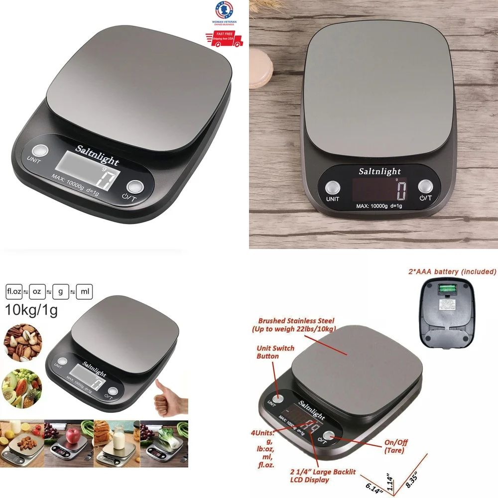 

kitchen scalesDigital Kitchen Food Scale 22lb 1g Precision Diet Weight Balance for Baking Cooking Multifunction LCD Display