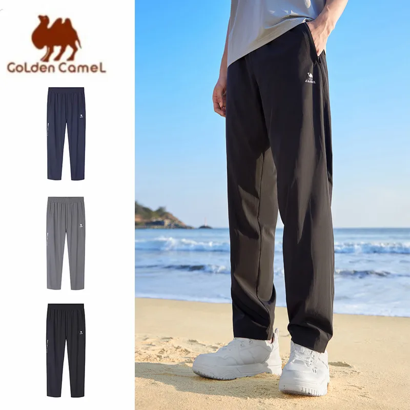 

Мужские спортивные брюки GOLDEN CAMEL из ледяного шелка с охлаждающим эффектом, быстросохнущие, летние, сетчатые, дышащие, повседневные
