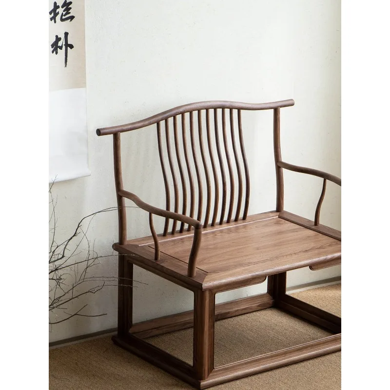 كرسي التأمل من الخشب الصلب، كرسي قبعة رسمي من خشب الجوز الأسود، كرسي التأمل #5