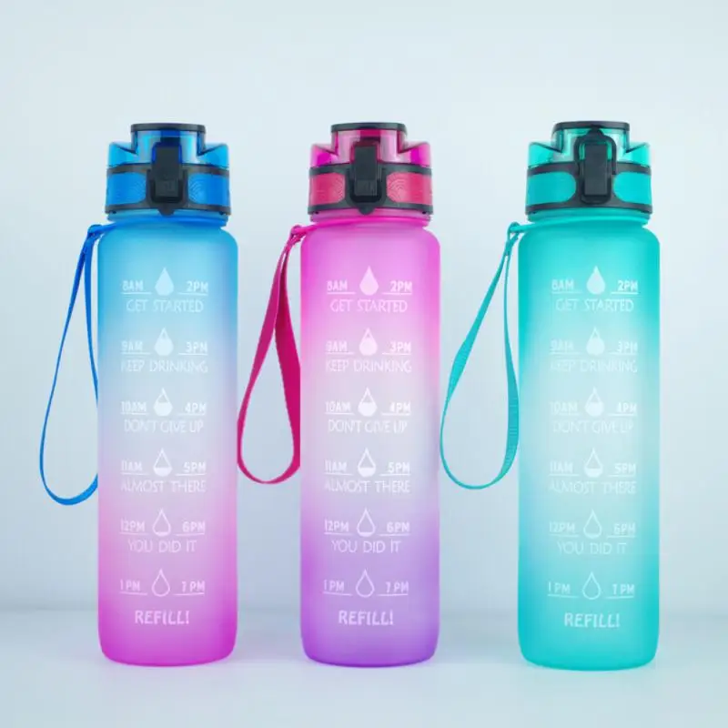 Liter Water Bottle Motivational Sport Water Bottle Leakproof Bottles Drinking Outdoor Travel Gym Fitness Jugs 780ml Cups