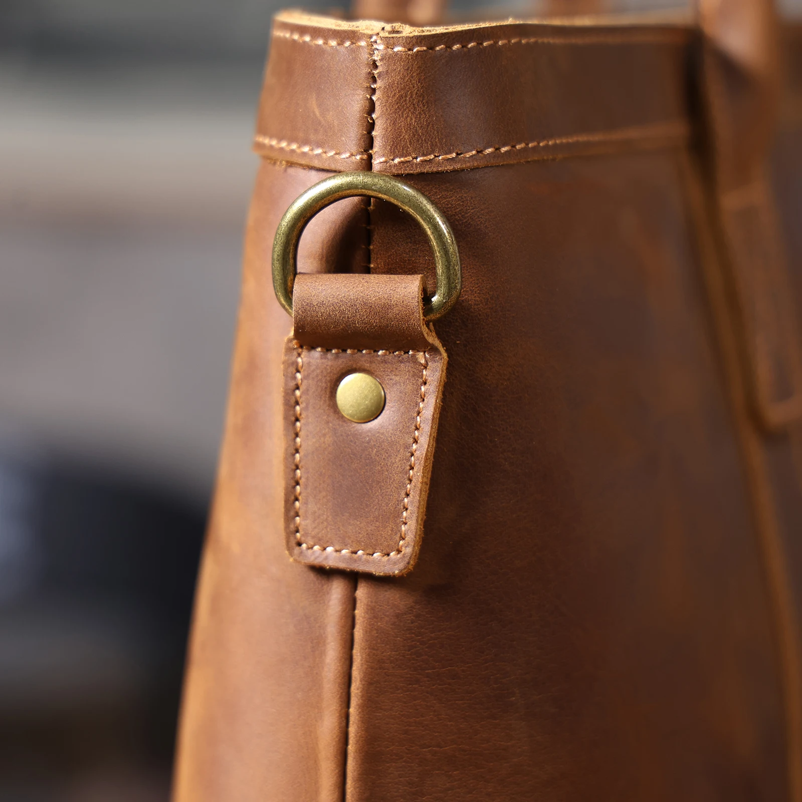 Vintage Echtleder Herren-Aktentasche 16 Zoll Laptop-Taschen Crazy Horse Leder Messenger-Handtasche Rindsleder Geschenkidee für Männer – Detail 15