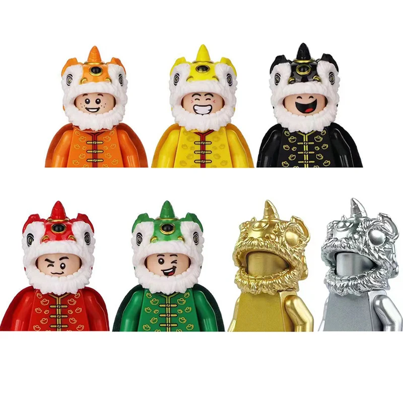 Building Blocks Figures Toys Adults Children Gifts Water Margin Journey to the West Dragon and lion dance Qin Dynasty Soliders