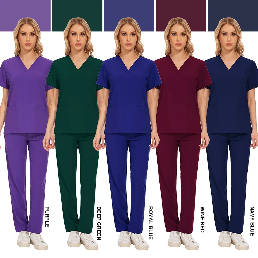 Uniforme de enfermera para mujer, ropa de trabajo médica, transpirable, Simple, a la moda, para veterinario, tienda de mascotas, farmacia, cuidado de la salud, Spa
