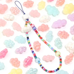 10/20pcs Candy Color Acrylic Beads Cloud Shape Spacer Charm Bead for DIY Phone Chain Bracelet Pendant Beaded Accessories