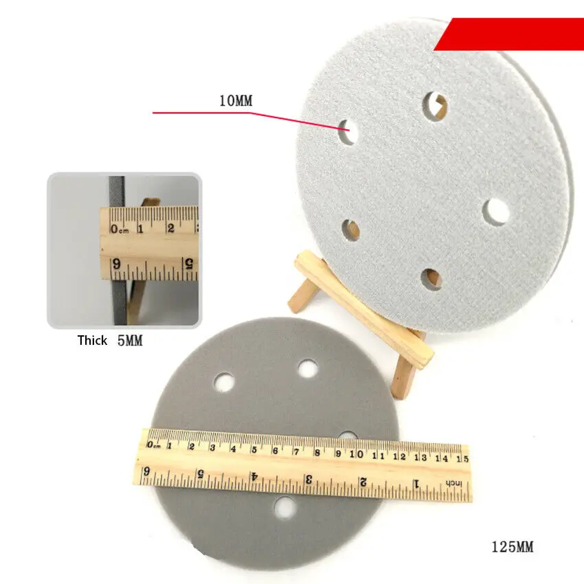 5 Inch 125Mm Ẩm Ướt Và Khô Mút Lót Đĩa Móc Vòng Bọt Biển Giấy Nhám 5 Lỗ 300-3000 mài Hợp Kim Nhôm