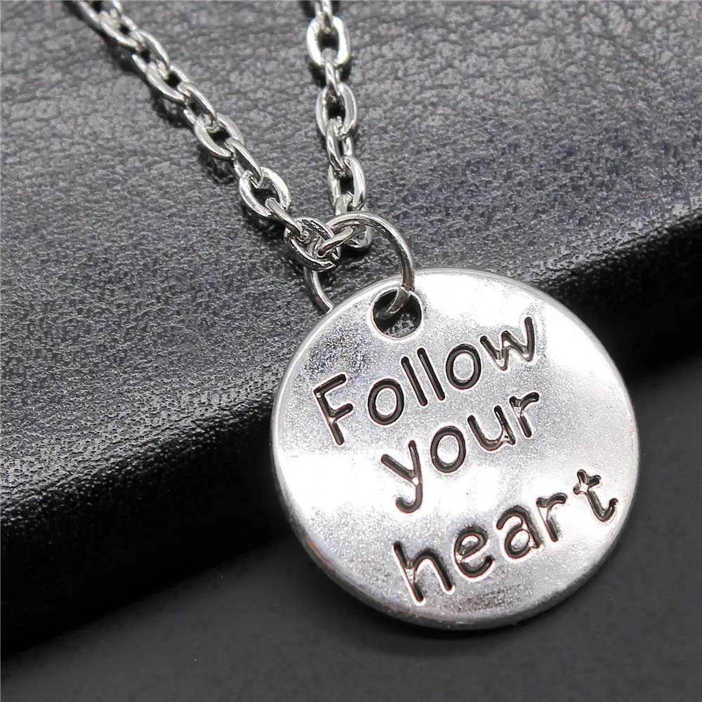 1pcs Follow Your Heart Male Necklace Ornaments Jewelry And Accessories Items Chain Length 43+5cm