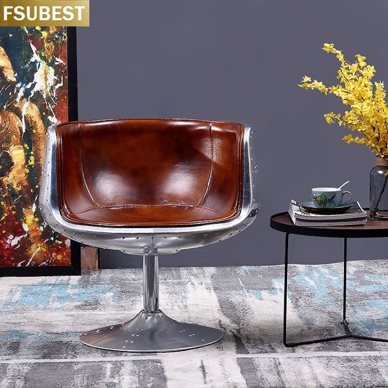 FSUBEST Luxury Aviator Sofa Chair Industrial Style  Chair Cadeira Chaises Silla Sillones Stuhl Krzeslo Living Room Fotele