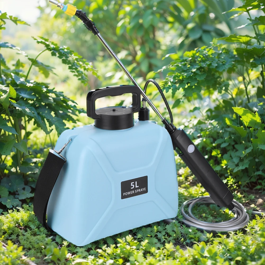 전기 스프링클러 텔레스코픽 로드 관개 도구, 5L 스프링클러, 2500mah 배터리 구동 핸드 헬드 전기 분무기, 농업 도구
