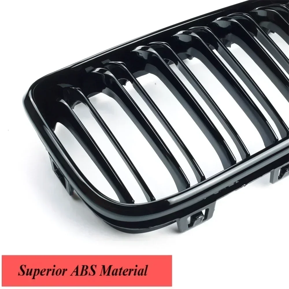 المصد الأمامي الكلى لامع أسود مصبغة تجميل سباق غطاء الشواية لسيارات BMW 1 Series F20 F21 LCI 2015-2019 120i 125i 135i #4
