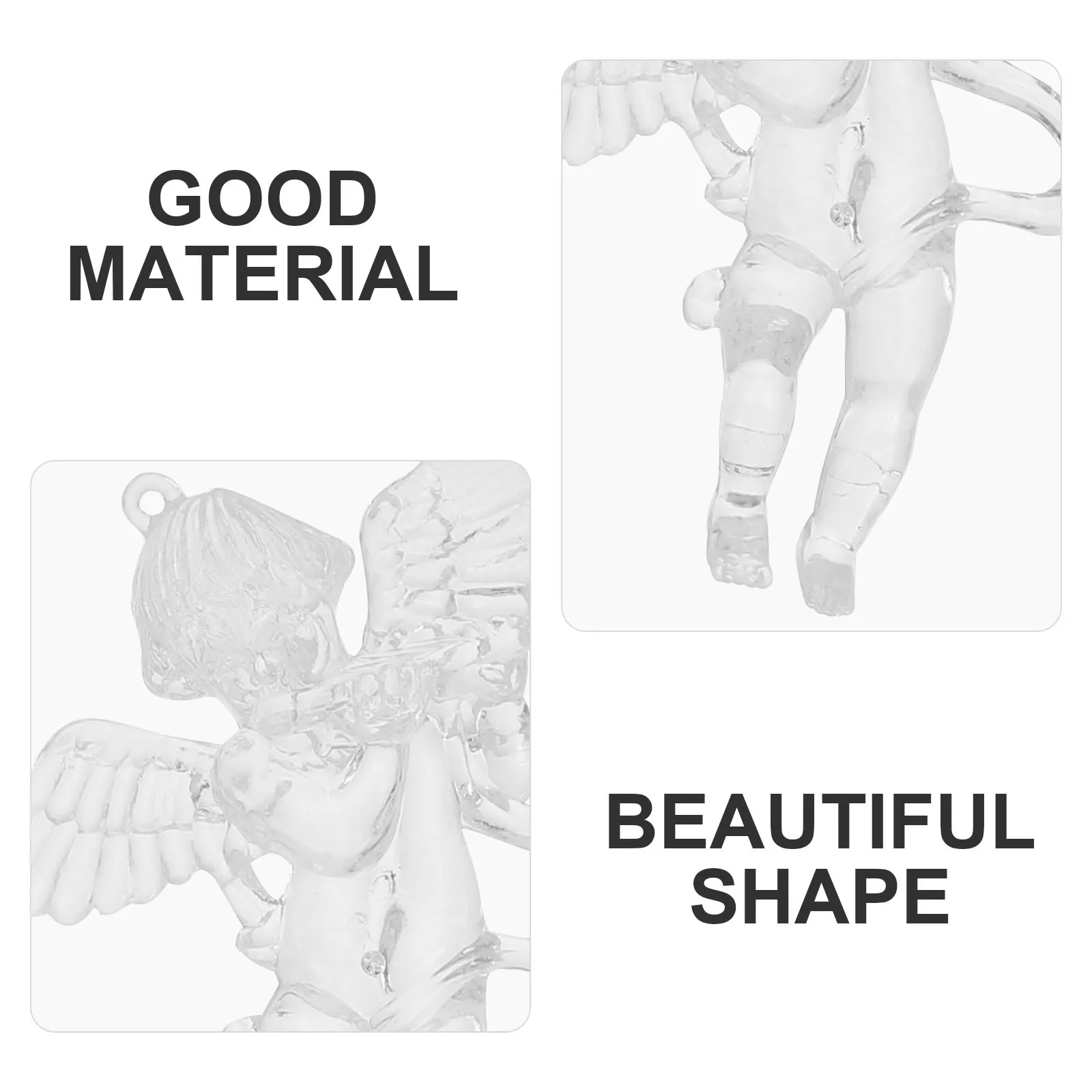 

12Pcs Christmas Angel Pendants Transparent Xmas Tree Decorations Hanging Ornaments Party Decor Christmas Angel Pendant