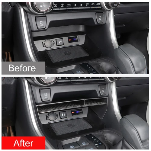 Imagen 2 del producto Para Toyota RAV4 XA50 2019 2020 2021 2022 2023 2024 RAV 4 consola Central de coche híbrida caja de almacenamiento organizador soporte Accesorios