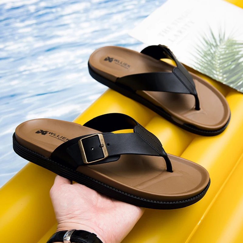 Summer 2025 New Fashion Korean Style Thong Sandals for Men with Anti-Slip and Anti-Odor Features