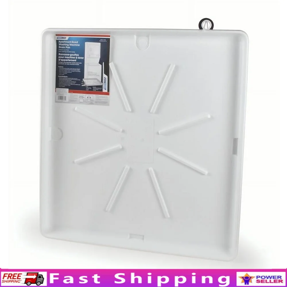 Сливная поддон для стиральной машины, наружный диаметр 30 дюймов, фитинг из ПВХ, штабелируемые блоки, прочный полипропилен, белая матовая отделка, нижняя боковая розетка