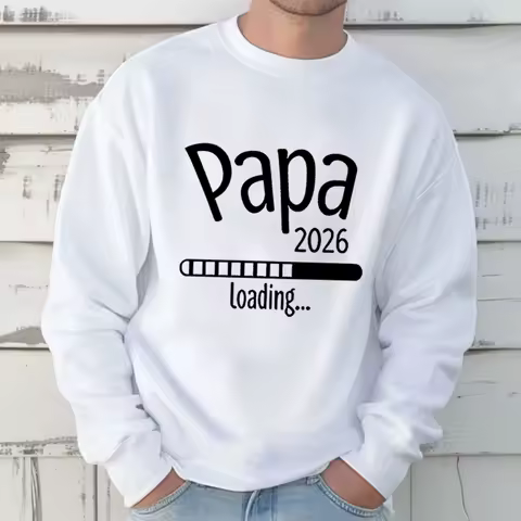 Men's Beige PAPA 2026 Future Dad Sweatshirt Tops Pregnancy Announcement Men Clothing Funny Fatherhood Design Sweatshirts Hoodies