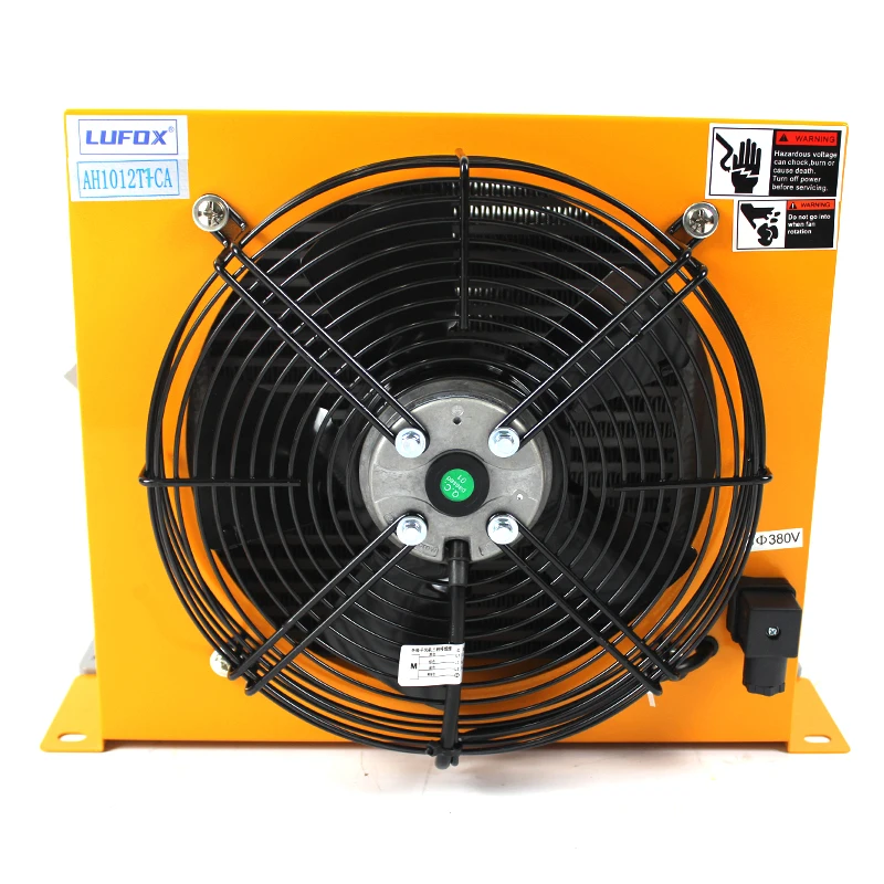 AH1012T1-CA 100L/min Hydraulic Oil Cooler with Bypass Valve for Hydraulic System Industrial Air Heat Exchanger Oil Radiator