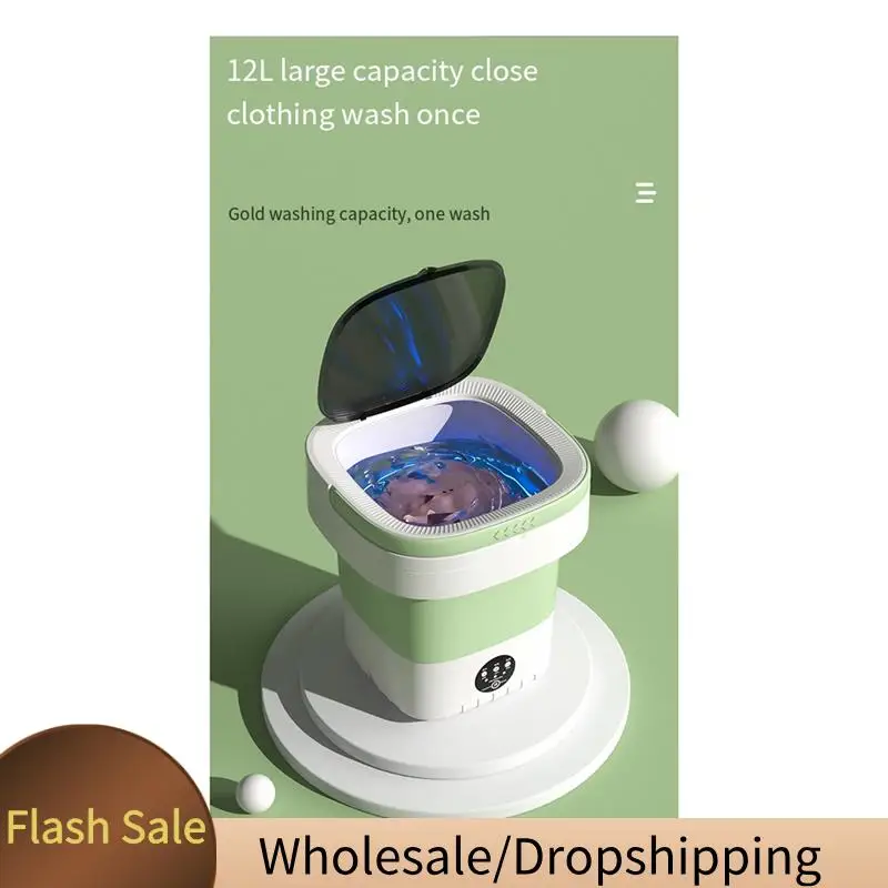 

BAAD Mini Folding Washing Machine 12L Capacity Automatic Home Portable Multifunction Baby Underwear Washing Machine Durable UK P