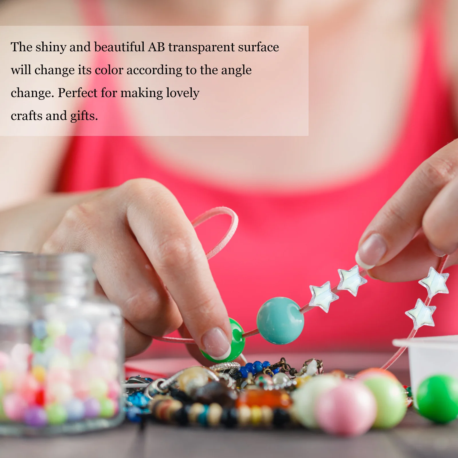 1Set Acryl Stervorm Kralen Charmant Ab Coating Losse Kralen DIY Sieraden Maken Accessoires Ketting Oorbellen Armbanden