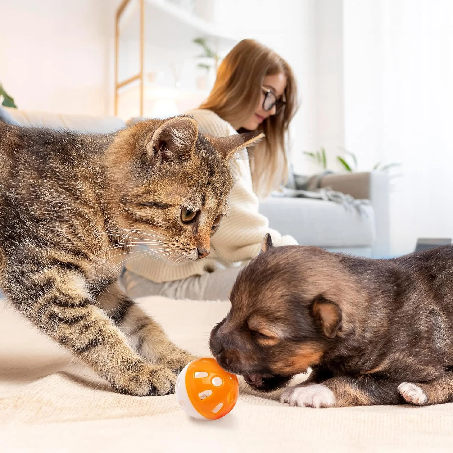 مجموعة كرات لعبة القطط التفاعلية النابضة بالحياة للقطط الحيوية والمرح - أشارك السلوك الفريلي لقطتك مع التحفيز #6