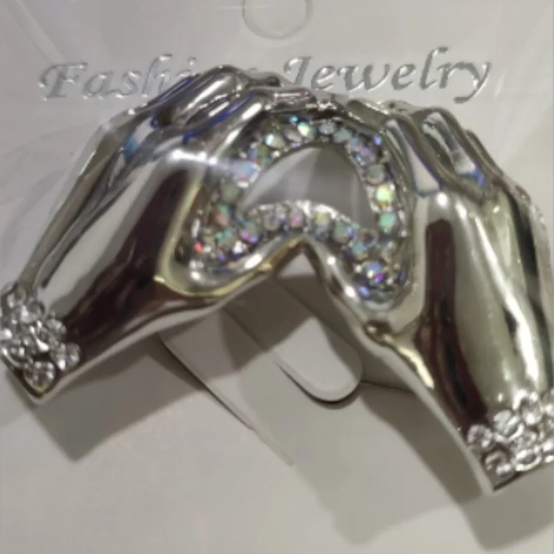 Women Fashion Pose - Chic Simple Rhinestone Love Heart Pose